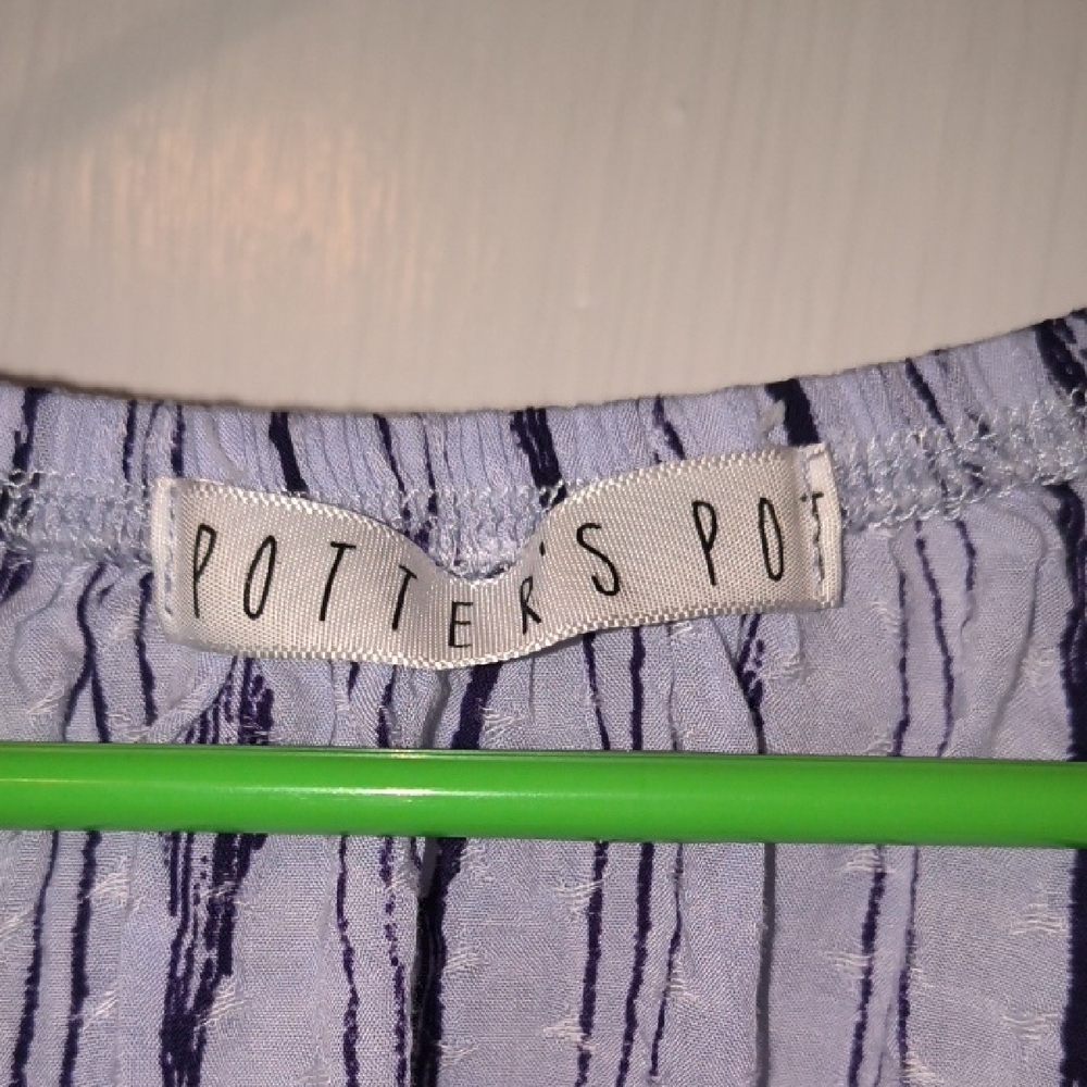 Potter's Pot | Lavender Striped Off-Shoulder Blouse - Picture 2 of 4